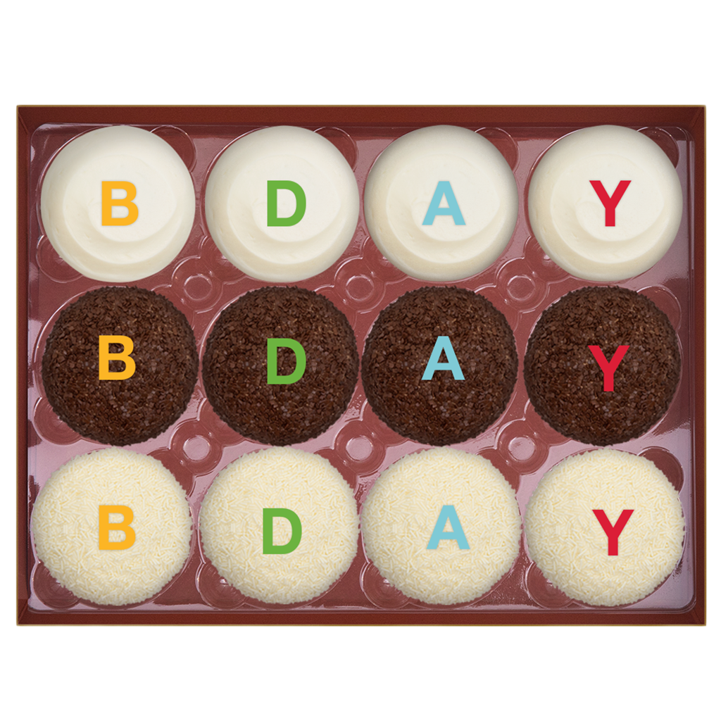 Bday bday assorted dozen cupcake box