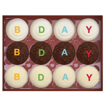 Bday bday assorted dozen cupcake box